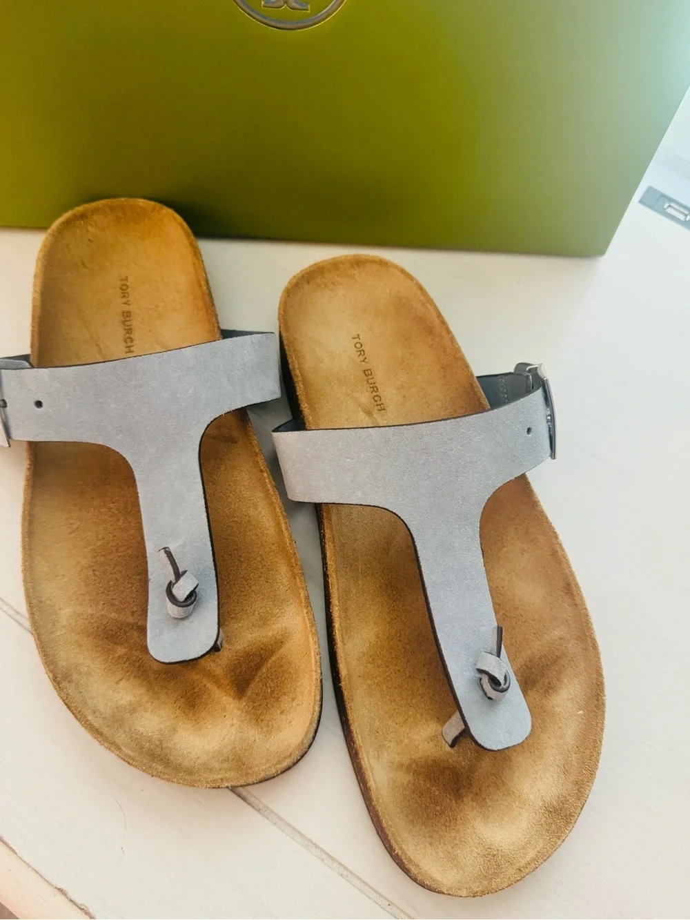 Tory Burch Aria Blue Mellow Thong Sandal/ Size 8.5/ Preloved- Great Condition